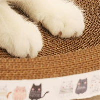 HKM-9800125 Oval Cat Scratch Bed and Scratching Pad - 2-in-1 Cardboard Lounger for Indoor Cats and Kittens