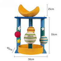 HKM-9801917 Starry Cat Climbing Frame with Toy - Soft Teddy Velvet & Sisal Material