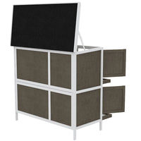 HKM-9802301 Wooden Indoor Outdoor Bunny Hutch with Ramp, Double-Level Design and Weatherproof Features