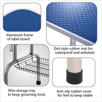 HKM-9804093 46 Inch Folding Pet Grooming Table with Adjustable Arm and Safety Features