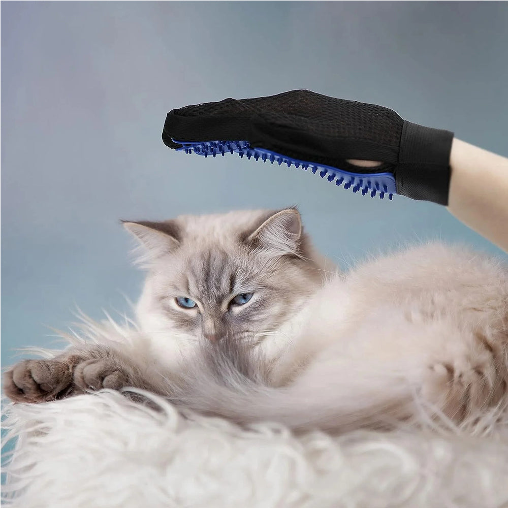 HKM-9804221 Premium Pet Grooming Glove for Cats, Dogs, and Small Animals - De-Shedding and Massage Tool