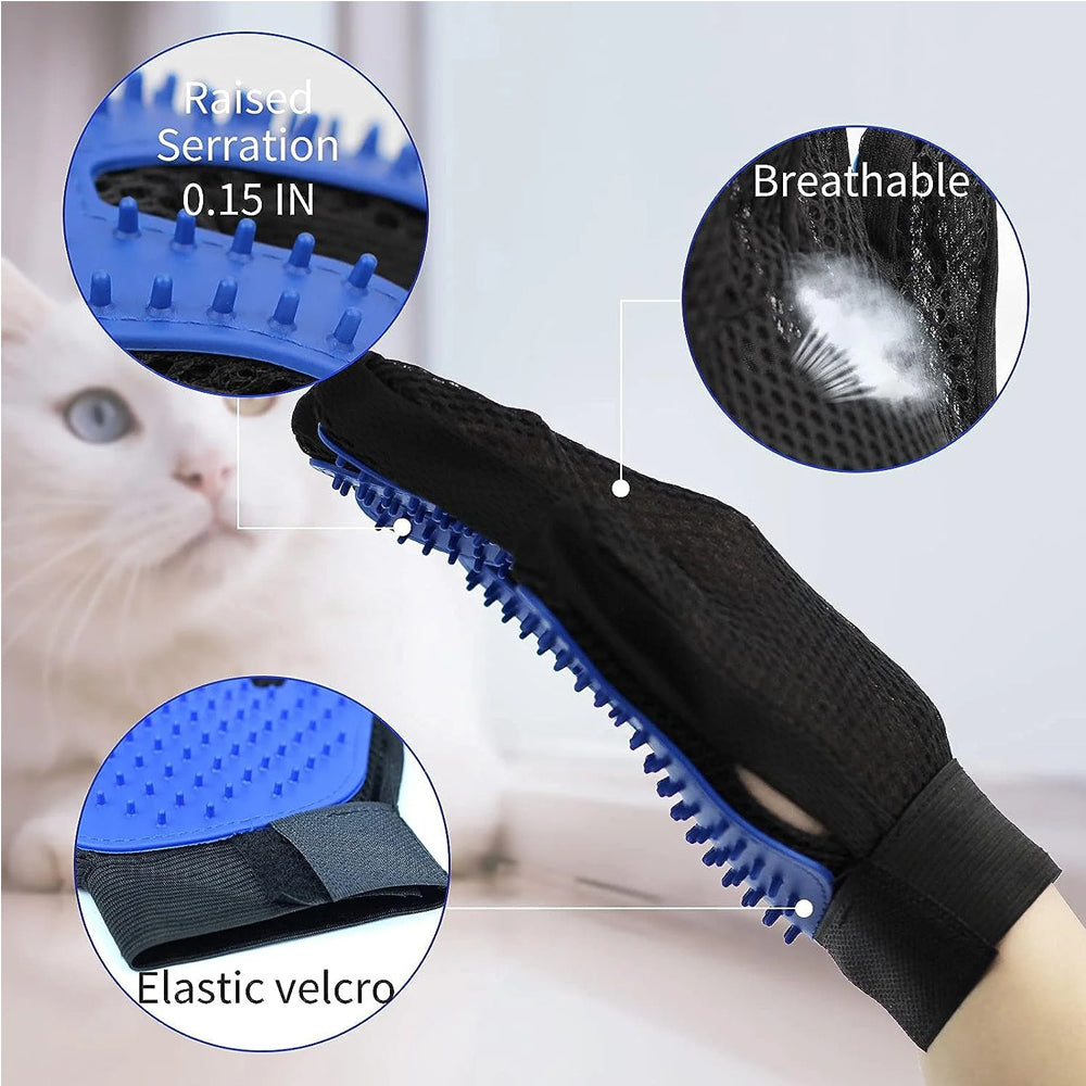HKM-9804221 Premium Pet Grooming Glove for Cats, Dogs, and Small Animals - De-Shedding and Massage Tool