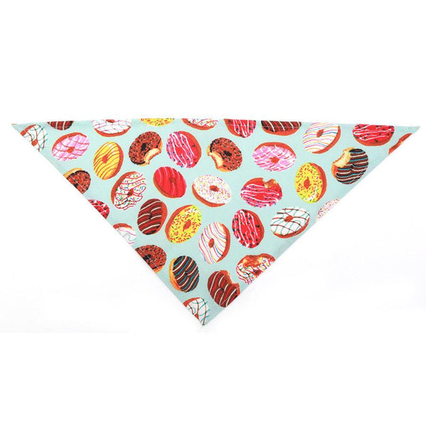 HKM-980435 Cute Pet Triangle Scarf Bandana - Soft Cotton, Fashionable Donut Design, Machine Washable, for Daily Wear and Outdoor Adventures