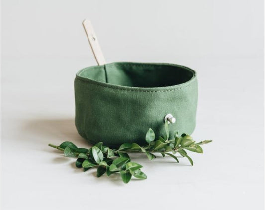 HKM-9804605 Portable Canvas Dog Bowl for Feeding and Hydration - Compact Travel Pet Dish with Ration Bag, 15cm Diameter