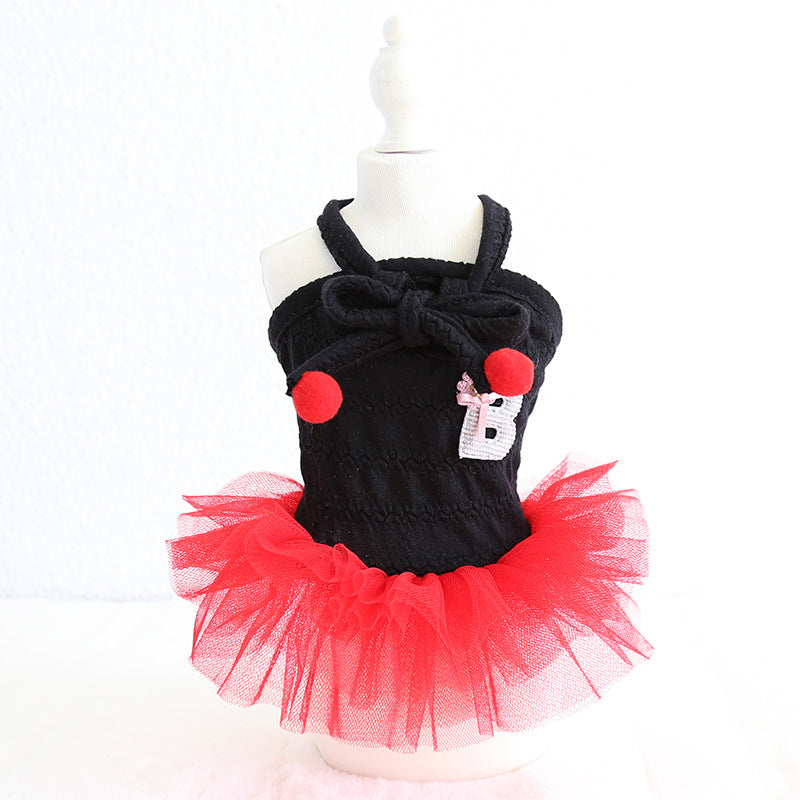 HKM-9804989 Colorful Bow Suspender Skirt for Dogs and Cats - Cotton Material, Fashionable Design