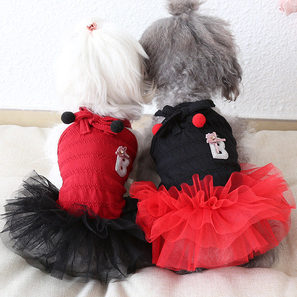 HKM-9804989 Colorful Bow Suspender Skirt for Dogs and Cats - Cotton Material, Fashionable Design