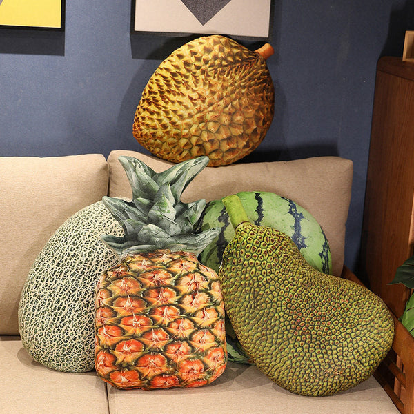 HKM-980499 Creative Plush Fruit Doll Pillow - Watermelon, Mango, Kiwi, and More, Various Sizes Available