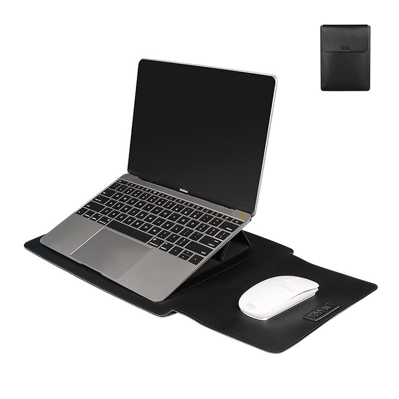 HKM-980563 Waterproof PU Leather Notebook Liner Bag - Casual & Business Protective Holster for 13.3-15.4 Inch Laptops