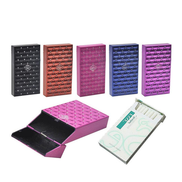 HKM-980755 20-Piece Multifunctional Hand-Rolling Cigarette Case with Windproof Function and Accessories