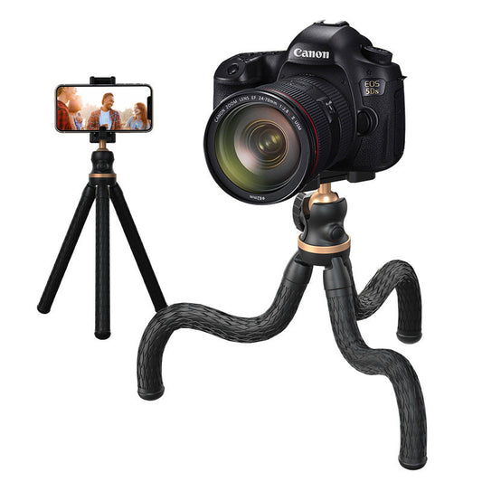 HKM-980755 One-Piece Octopus Tripod Desktop Phone Holder - Compatible with iPhone Models - Rose Gold, Local Gold, Blue