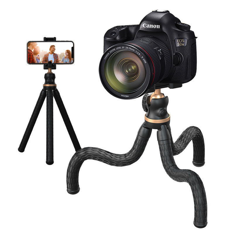 HKM-980755 One-Piece Octopus Tripod Desktop Phone Holder - Compatible with iPhone Models - Rose Gold, Local Gold, Blue