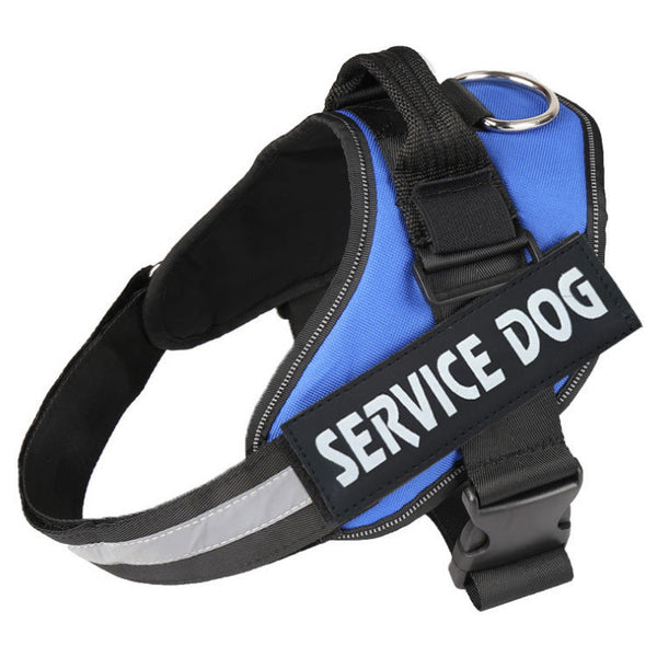 HKM-9807677 Reflective Nylon Pet Traction Chest Strap with Adjustable Neck and Stainless Steel Ring