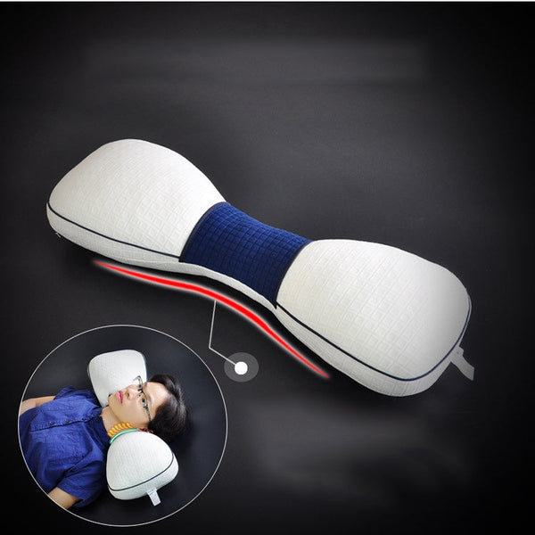 HKM-980819 Cervical Traction Pillow with Adjustable Height and Soft Polyester Cotton Fabric