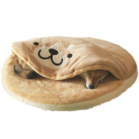 HKM-9808445 Creative Round Short Plush Dog and Cat Mat - Cozy Copper Firewood Design, 85*8cm
