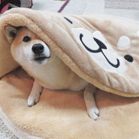 HKM-9808445 Creative Round Short Plush Dog and Cat Mat - Cozy Copper Firewood Design, 85*8cm