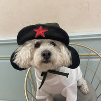 HKM-9808957 Cotton Thickened Pet Outfit with Hat for Dogs and Cats in Green