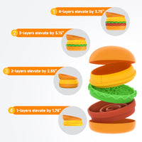 HKM-9810365 Multi-Layer Hamburger Design Pet Bowl Set for Cats and Dogs, 5-in-1 Combination