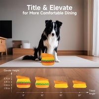 HKM-9810365 Multi-Layer Hamburger Design Pet Bowl Set for Cats and Dogs, 5-in-1 Combination
