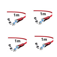 HKM-981075 Magnetic Rotating Data Cable for Android, Type-C, and iPhone - 1m/2m Length, Aluminum Alloy & Braided Wire