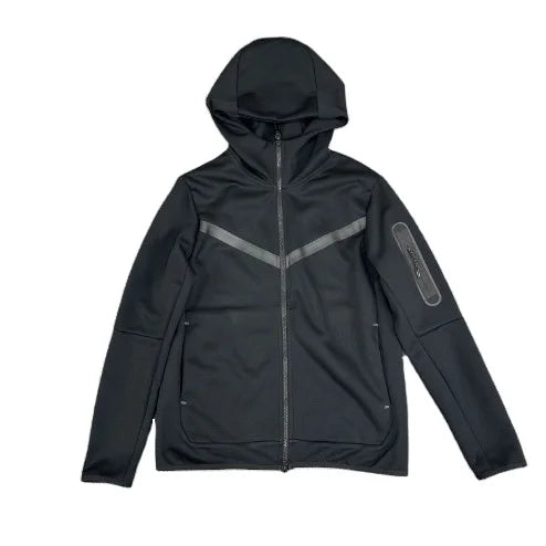 HKM-981075 Men's Plus Size Sports Hoodie Long Sleeved Zippered Jacket Thick Trench Coat for Winter Clothing Men's Coats