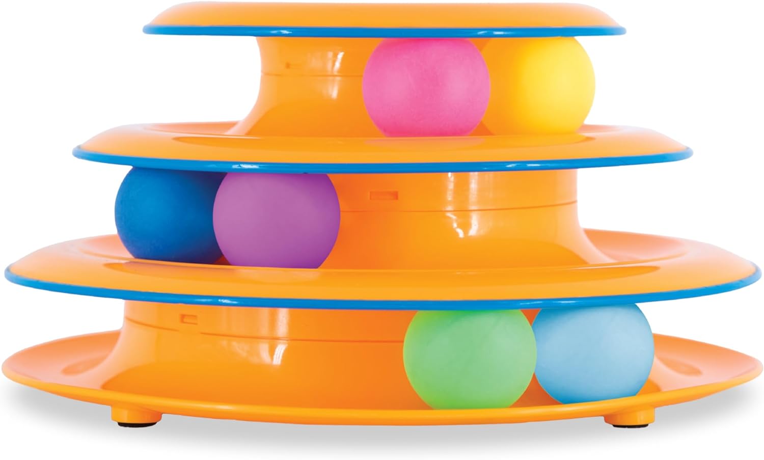 HKM-9811645 Interactive 3-Tier Cat Track Toy with Spinning Balls for Active Play and Mental Stimulation