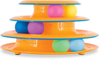 HKM-9811645 Interactive 3-Tier Cat Track Toy with Spinning Balls for Active Play and Mental Stimulation