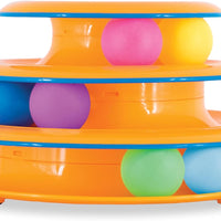 HKM-9811645 Interactive 3-Tier Cat Track Toy with Spinning Balls for Active Play and Mental Stimulation