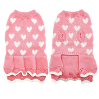 HKM-9812157 Warm Red Dog Sweater Skirt for Autumn and Winter, Acrylic Material, Multiple Sizes Available