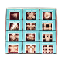 HKM-981267 3D Mini KongMing Lock Wooden Puzzle - Educational Brain Teaser for Ages 5+