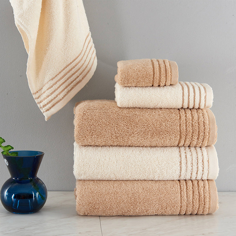 HKM-981267 Cotton Towel Set in Beige and Brown - Soft and Absorbent, Various Sizes Available