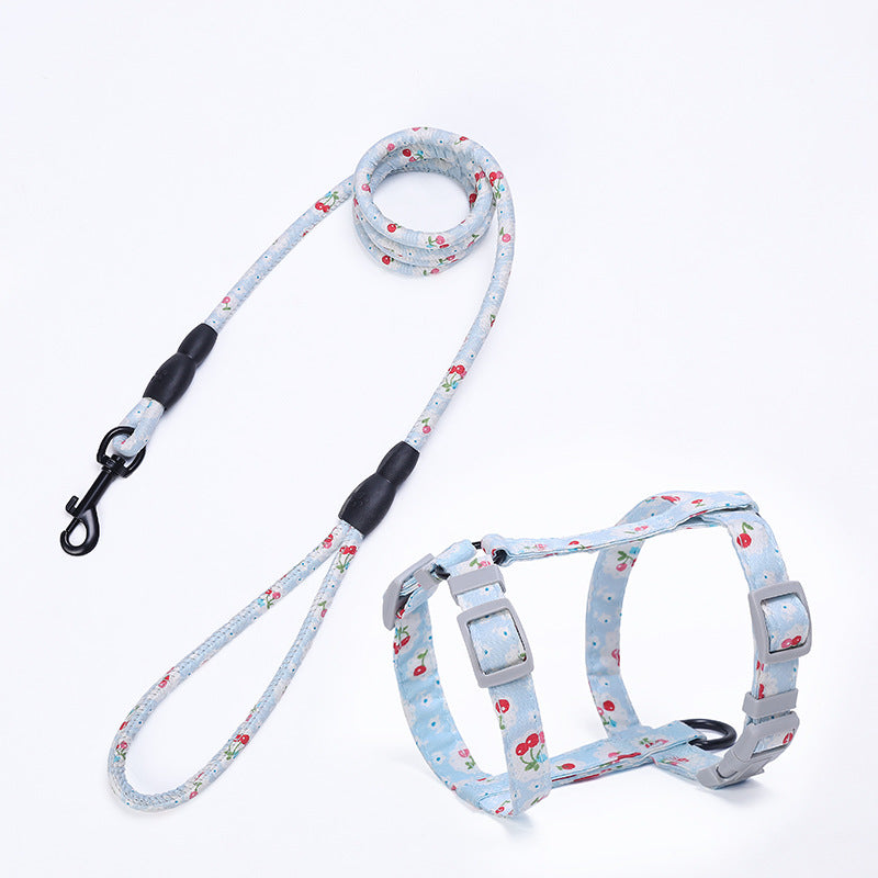 HKM-9813437 I-shaped Cat Traction Rope Harness with Adjustable Leash, Various Colors Available