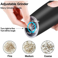 HKM-981395 Stainless Steel Electric Salt and Pepper Grinders with Adjustable Coarseness for Kitchen Use