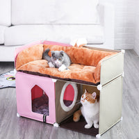 HKM-9814205 Cozy Double Cat Villa with Waterproof Design for All Seasons