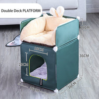 HKM-9814205 Cozy Double Cat Villa with Waterproof Design for All Seasons