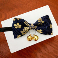 HKM-9816125 Handmade Retro Cat Bow Tie Collar with Bell and ID Tag for Small to Extra Large Pets