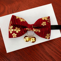 HKM-9816125 Handmade Retro Cat Bow Tie Collar with Bell and ID Tag for Small to Extra Large Pets
