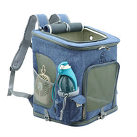 HKM-9816381 Transparent Portable Cat Backpack with Ventilated Mesh Windows and Adjustable Straps for Easy Travel
