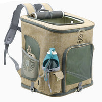 HKM-9816381 Transparent Portable Cat Backpack with Ventilated Mesh Windows and Adjustable Straps for Easy Travel