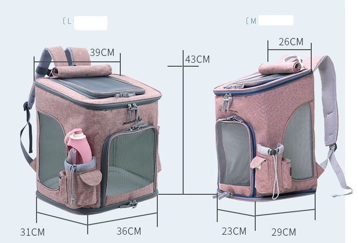 HKM-9816381 Transparent Portable Cat Backpack with Ventilated Mesh Windows and Adjustable Straps for Easy Travel