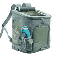 HKM-9816381 Transparent Portable Cat Backpack with Ventilated Mesh Windows and Adjustable Straps for Easy Travel