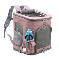 HKM-9816381 Transparent Portable Cat Backpack with Ventilated Mesh Windows and Adjustable Straps for Easy Travel