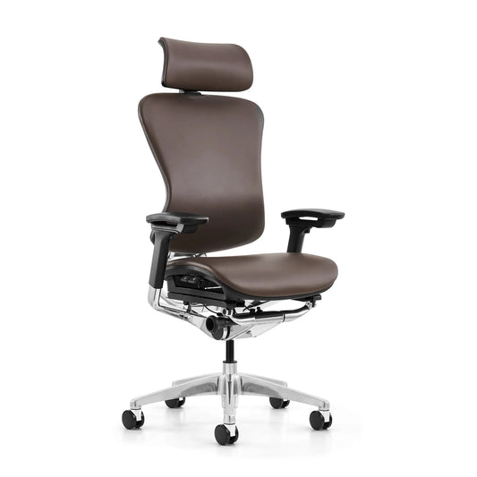 HKM-981779 Luxury Leather Ergonomic Adjustable Swivel Office Chair for Executives and Managers