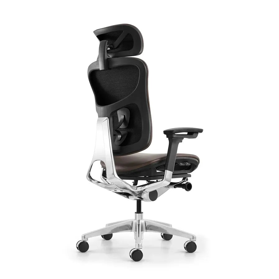 HKM-981779 Luxury Leather Ergonomic Adjustable Swivel Office Chair for Executives and Managers