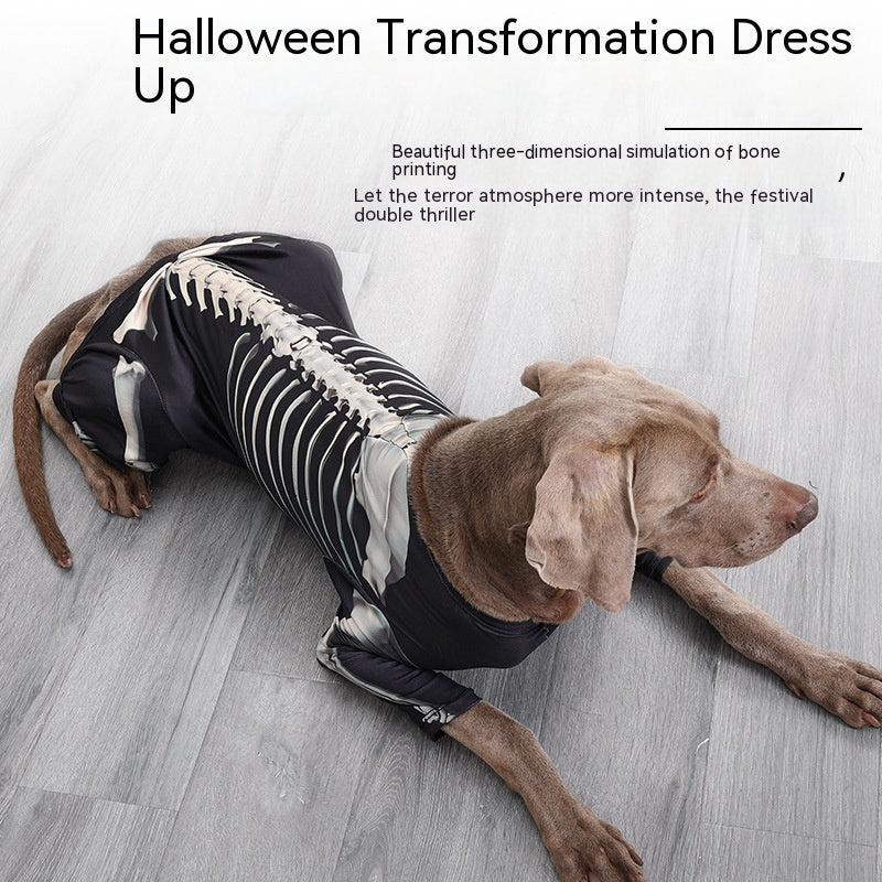 HKM-9818301 Halloween Black Casual Dog Clothes - Size XL, 2XL, 3XL, Polyester Material