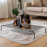 HKM-9818557 Elevated Dog Bed with Durable Textilene Mesh, Indoor and Outdoor Pet Bed, 43" x 26" x 8", Gray