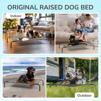 HKM-9818557 Elevated Dog Bed with Durable Textilene Mesh, Indoor and Outdoor Pet Bed, 43" x 26" x 8", Gray