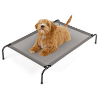 HKM-9818557 Elevated Dog Bed with Durable Textilene Mesh, Indoor and Outdoor Pet Bed, 43" x 26" x 8", Gray