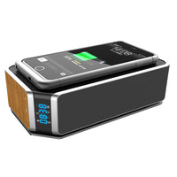 HKM-981907 5W Wireless Charging Bluetooth Alarm Clock with FM Speaker and USB Port
