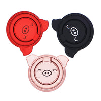 HKM-981907 Piglet Bracket Phone Ring - Durable ABS Plastic with Zinc Alloy and Stainless Steel for Stable Desktop Use