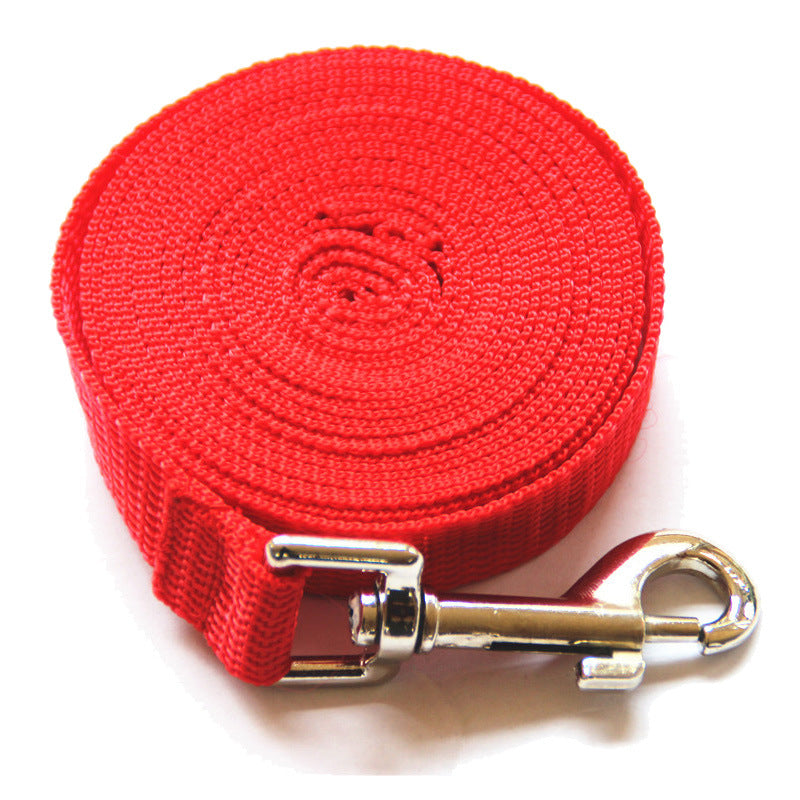 HKM-9819709 Durable Solid Color Dog Leash with Zinc Alloy Hook - Perfect for Long-Distance Control